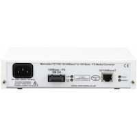 Rear: FC7100: 10/100BaseT to 100BaseFX Ethernet Media Converter