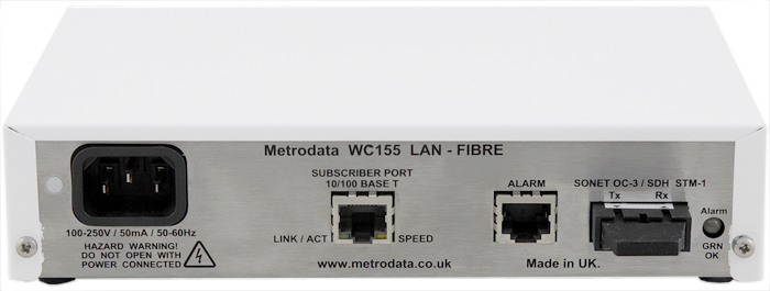 Rear: WC155/SMSH Ethernet to STM1/OC3