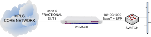 WCM1400 delivering Ethernet services from an MPLS core network
