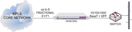 WCM1800 delivering Ethernet services from an MPLS core network
