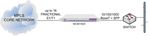 WCM1820 delivering Ethernet Extension services from an MPLS core network