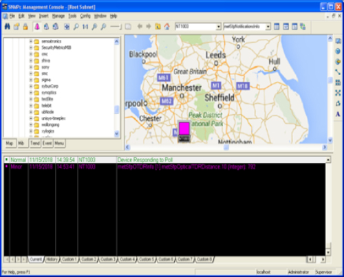 Management system indicating fault